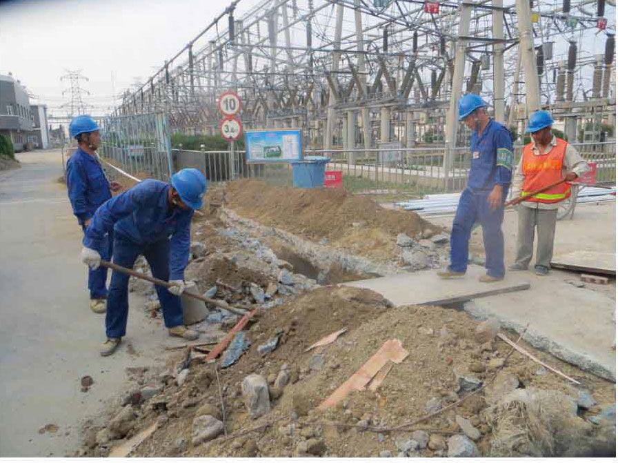 北京清河110KV變電站地面、電纜管道線路大修